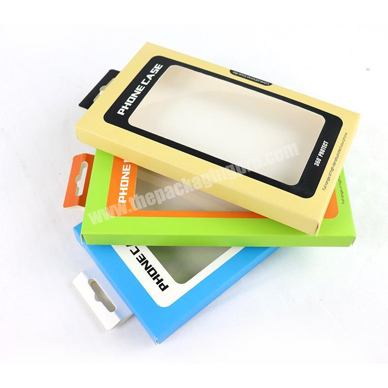Mobile Phone Shell Fashion Wholesale Customized Paper Card Kraft Square Box With Clear Window