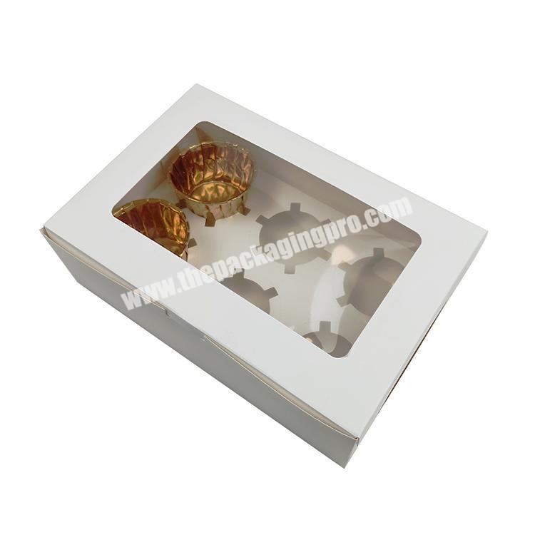 Wholesale Mini Individual Single Pet White 6 Cupcake Boxes With Window
