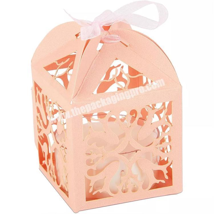 Wholesale Pink Paper Gift Favors Candy Sweets Box Wedding for Guests