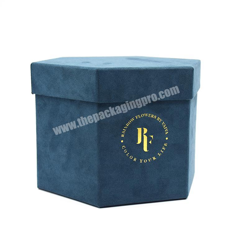 Manufacturer Wholesale Price Packaging Gift Personalized Textured Hexagon Waterproof Carboard Flower Box