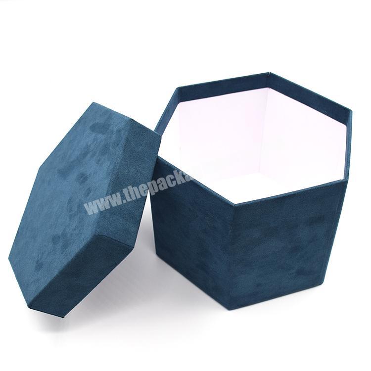 Custom Wholesale Price Packaging Gift Personalized Textured Hexagon Waterproof Carboard Flower Box