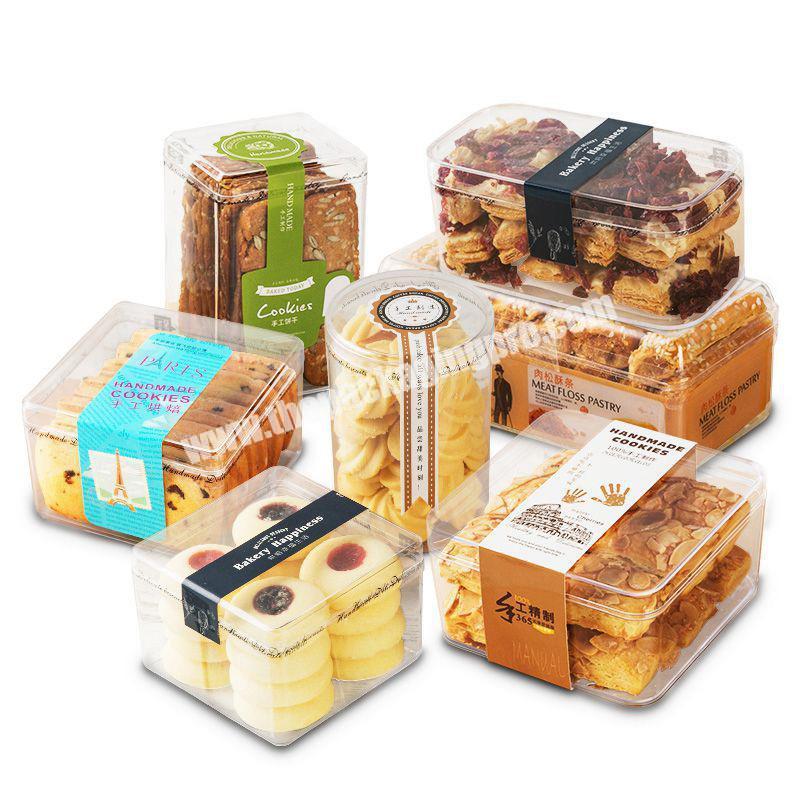 Wholesale Small Air Tight White Clear Cover Plastic Cookie Boxes