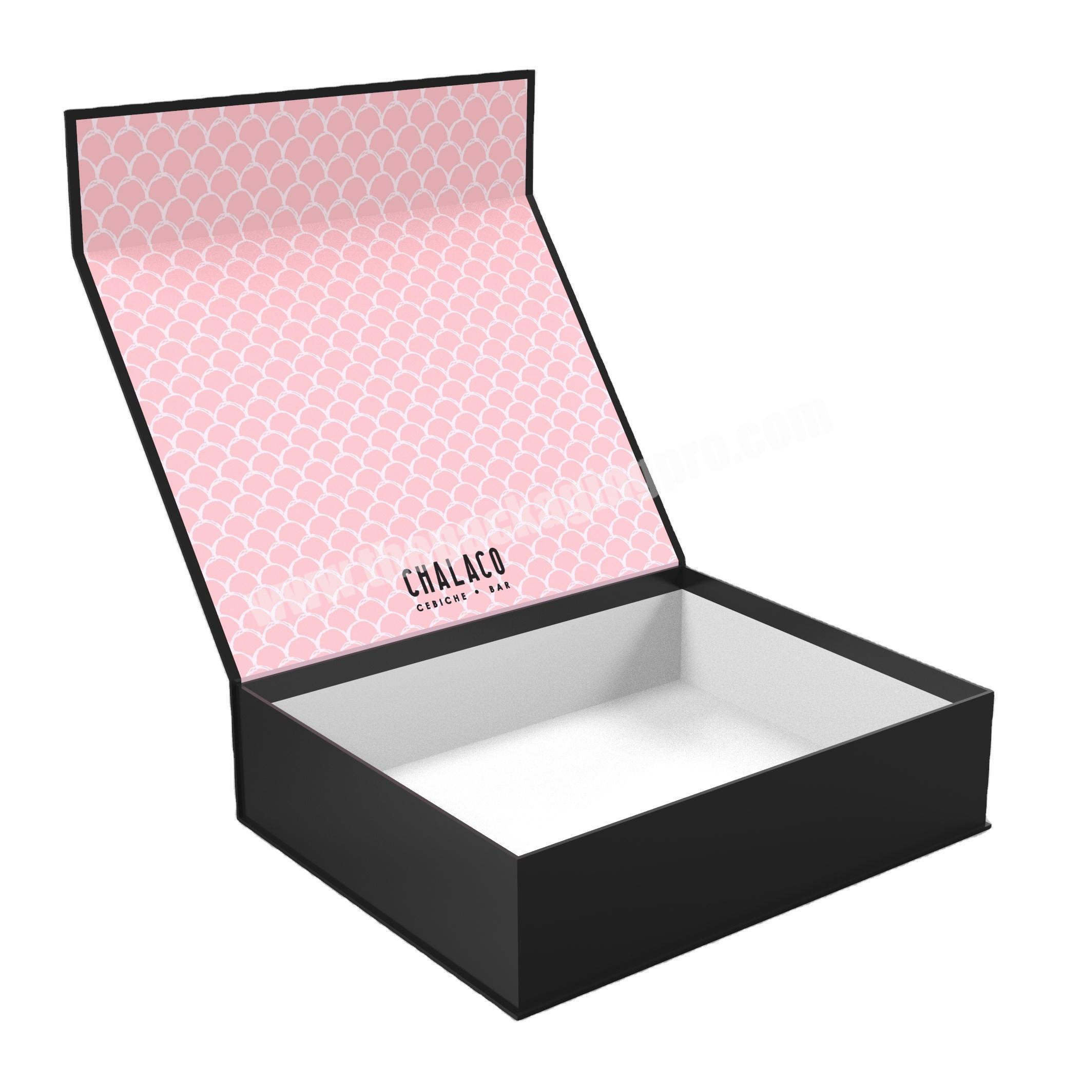 Wholesale biodegradable packaging paper jewelry box with velvet foam rigid cosmetic paper cardboard box with logo printing