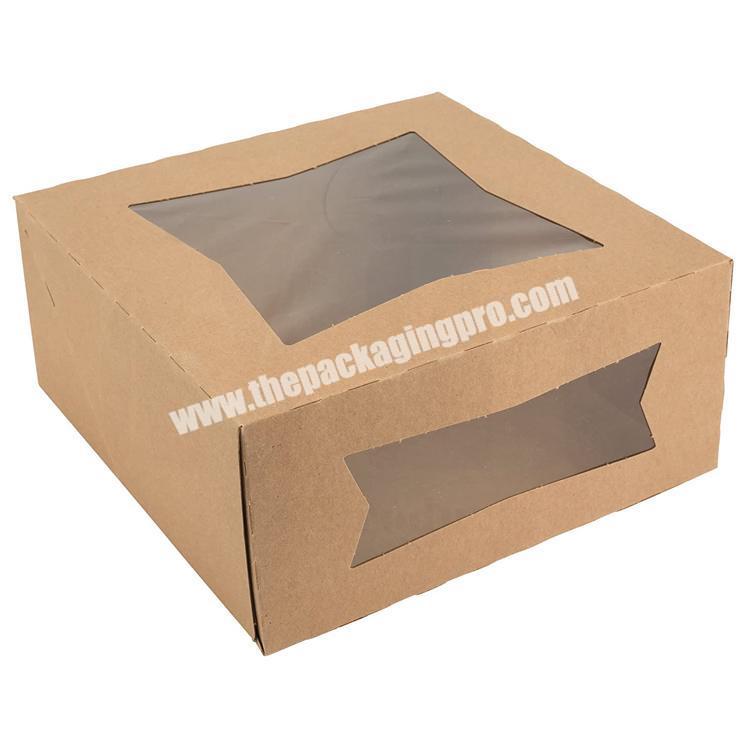 Wholesale brown kraft paper bakery cookie boxes with window