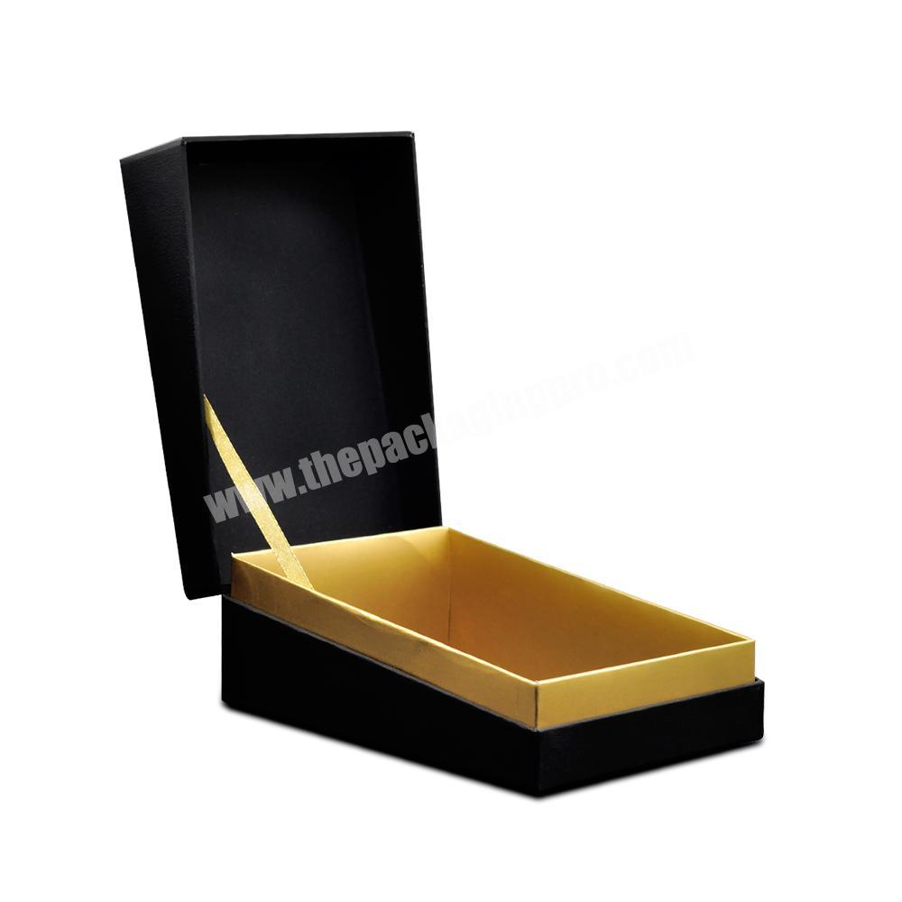 Wholesale customized craft cardboard luxury black perfume box skin care packaging cosmetic gift box