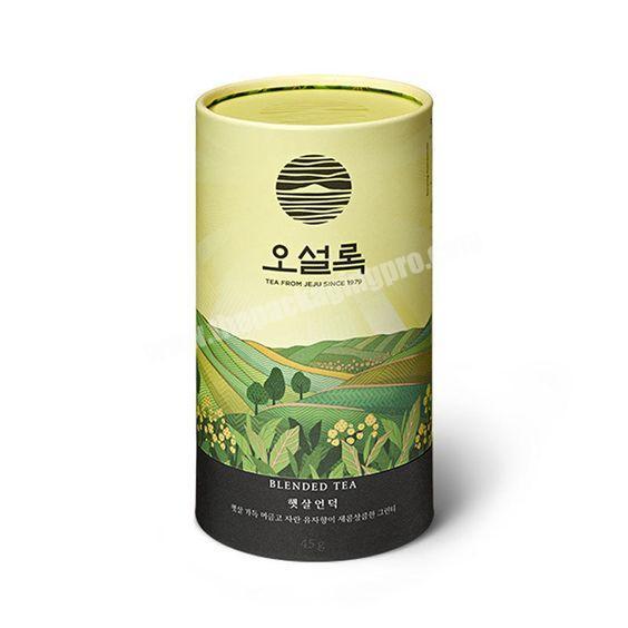 Wholesale customized eco-friendly elegant personalized paper cylinder packaging tube round box for tea packaging