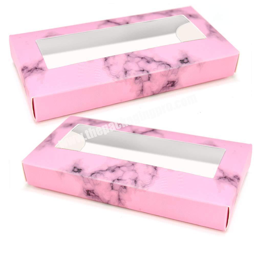 Wholesale luxury cardboard pink paper eyelash box with custom