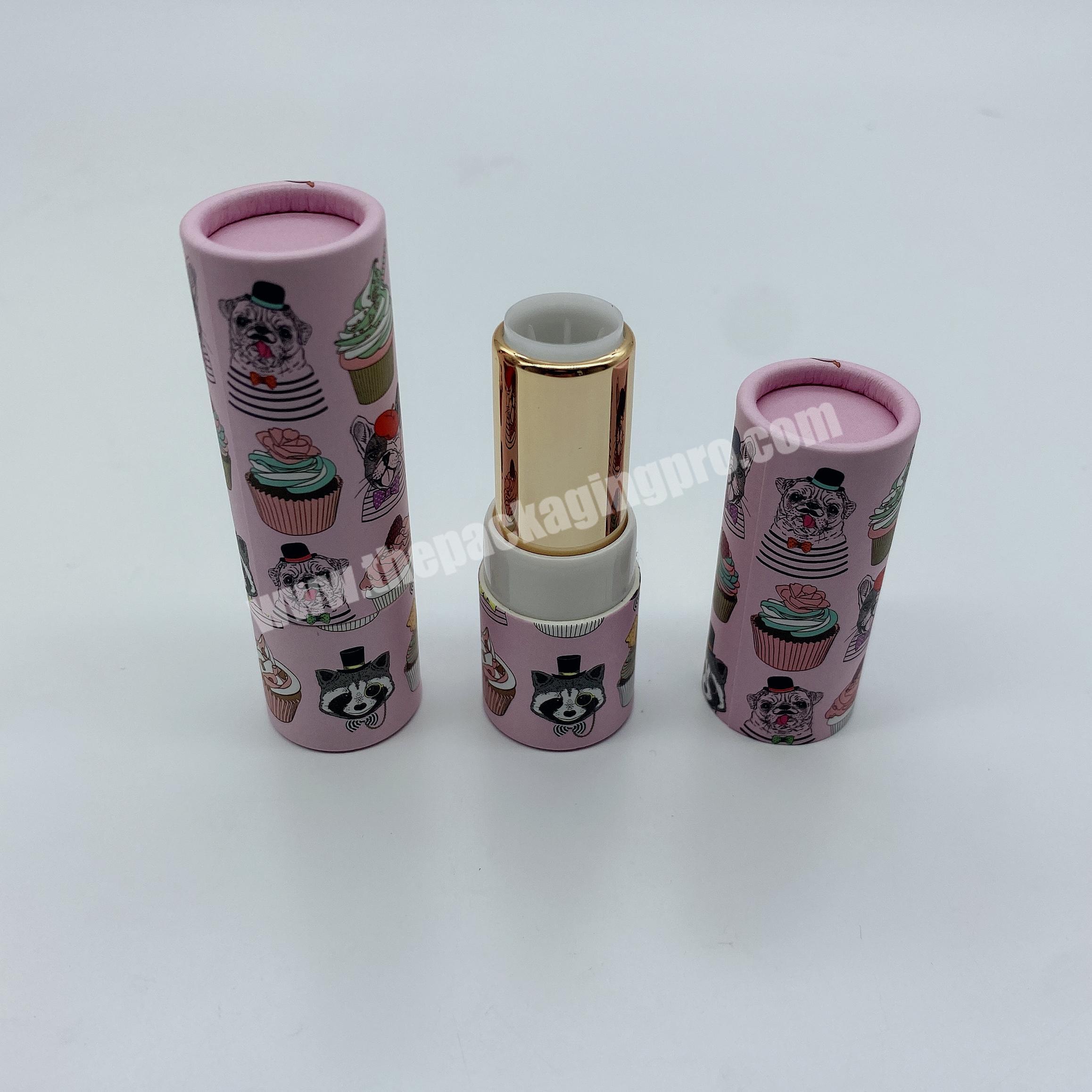 Zero Waste Custom 5g Cosmetic Lipstick Lip Balm Stick Empty Paperboard Containers Push Up Paper Tubes