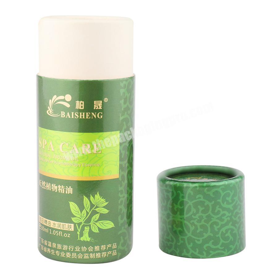 cosmetic green cardboard poster tube packaging 10ml