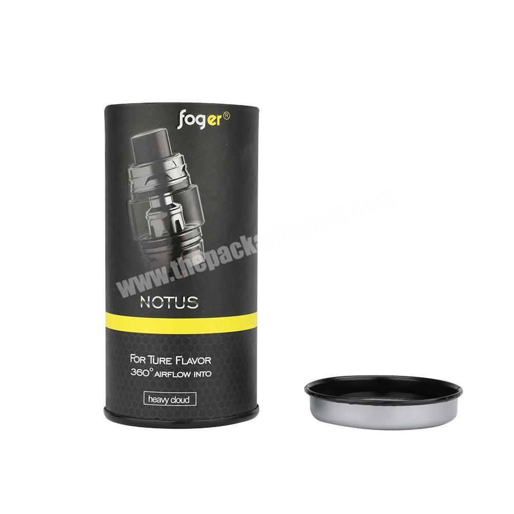 custom box craft black paper cylinder tissue tube with metal lid