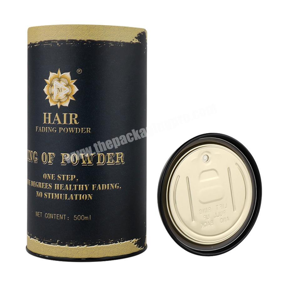 custom eco friendly black cosmetic packaging round box with metal lid kraft cardboard paper tube
