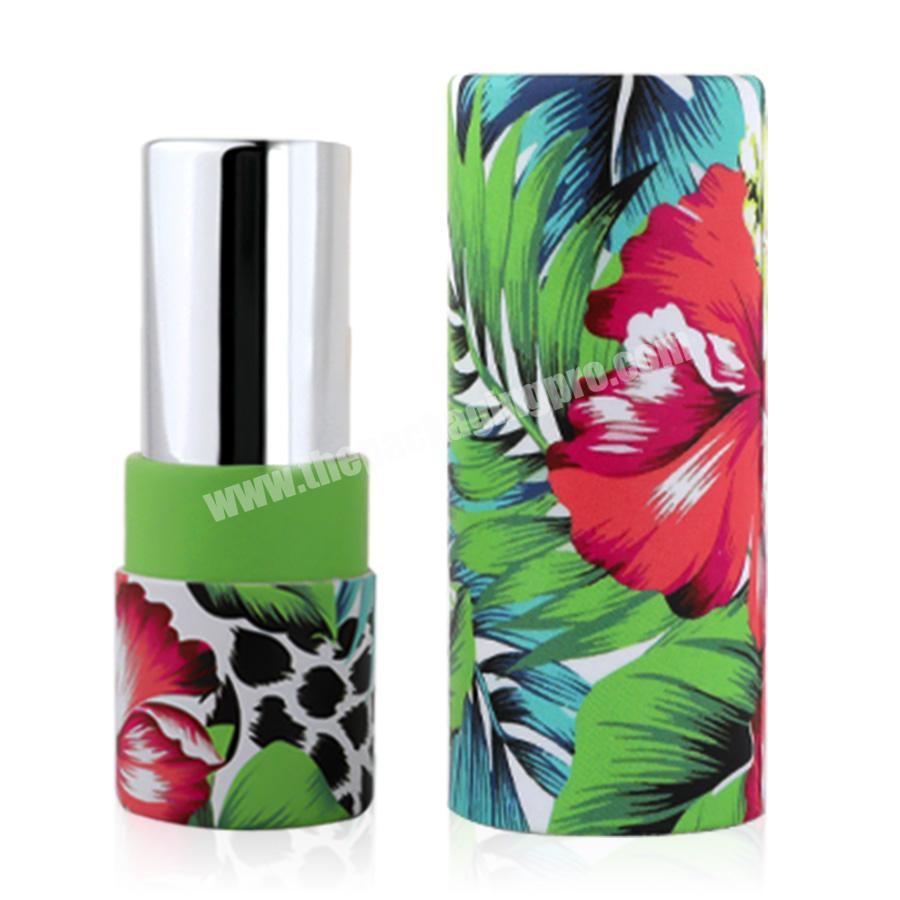 custom eco friendly cosmetic packaging twist push up lip balm kraft paper tube