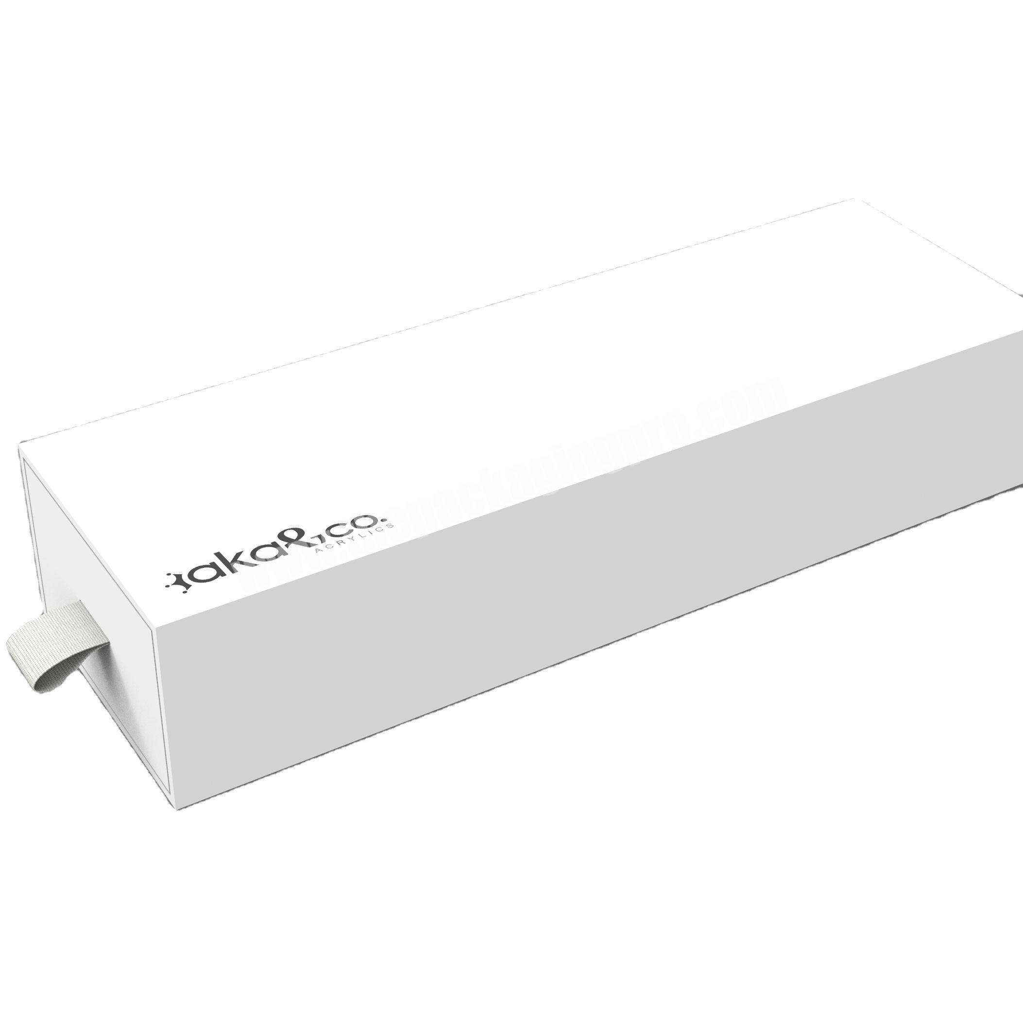 custom logo cardboard paper slide drawer packaging gift box with satin
