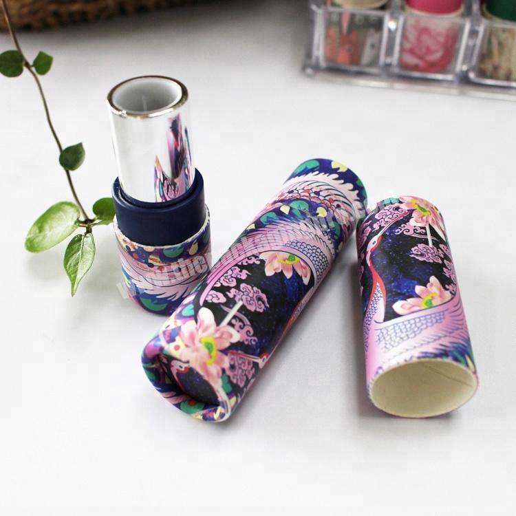 custom printed paper empty lip balm container cardboard lipstick tube