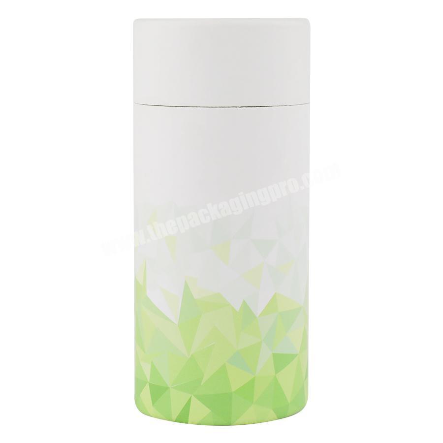 custom printed recycled eco friendly white green lipbalm push up kraft cardboard paper tube