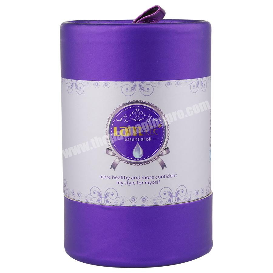 custom purple EVA foam insert ribbon cosmetic cardboard paper tube packaging boxes