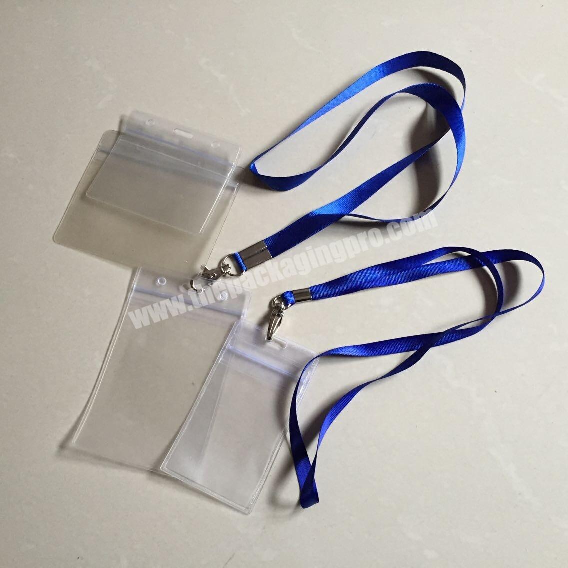 custom recyclable clear pvc staff id card protective sleeves