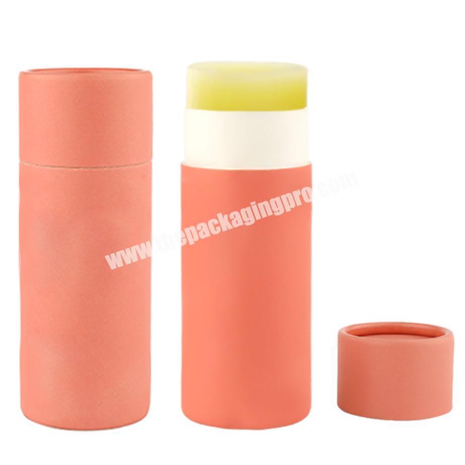 custom recycle lip balm 1 oz kraft paper deodorant push up tube