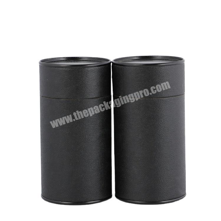 custom round Waterproof paper tube black cardboard pape packaging box