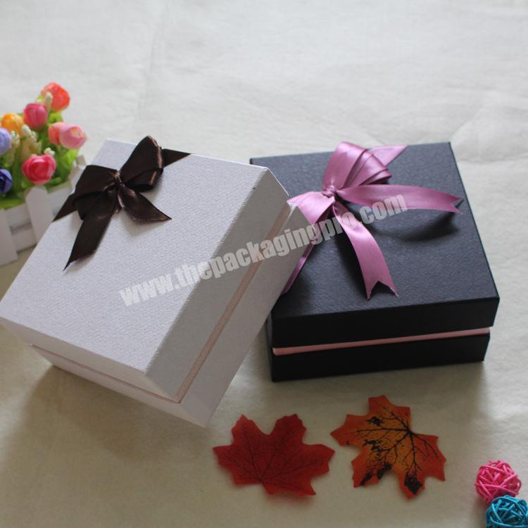 customize jewelry paper box with knot wrapped ring package gift craft cardboard for wedding