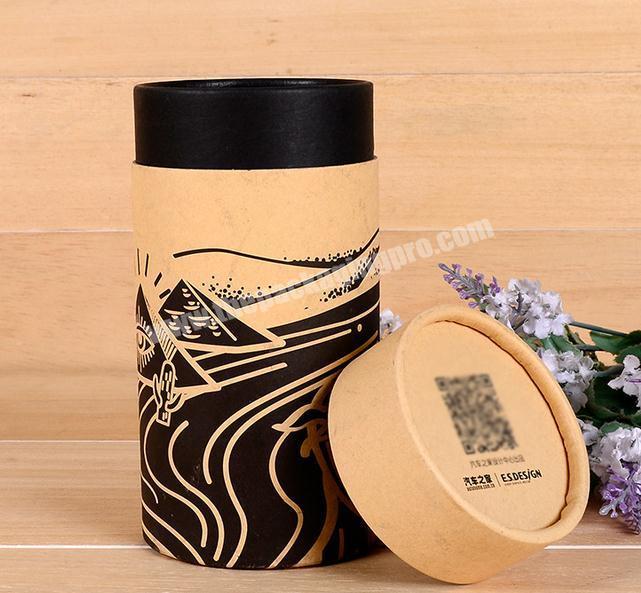 general round kraft craft brown embossed Empty paper Packaging tube for car products paper pot