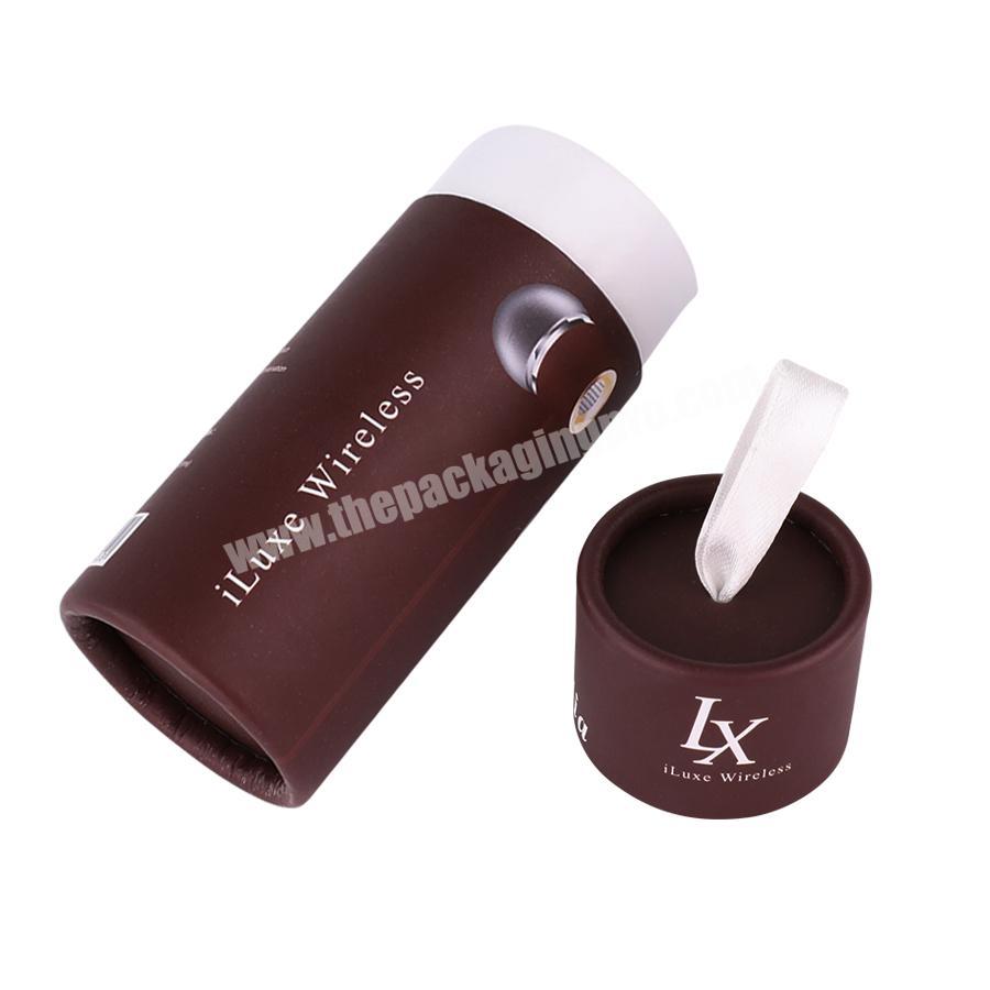hats black cosmetic packaging paper tube with ribbon