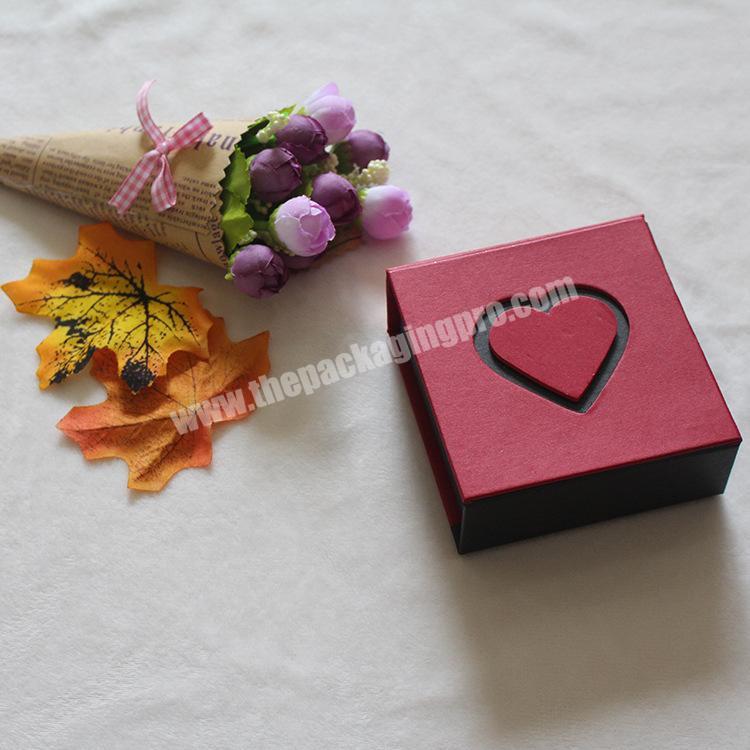 high quality  jewelry paper box with heart  customize ring package gift craft cardboard for wedding