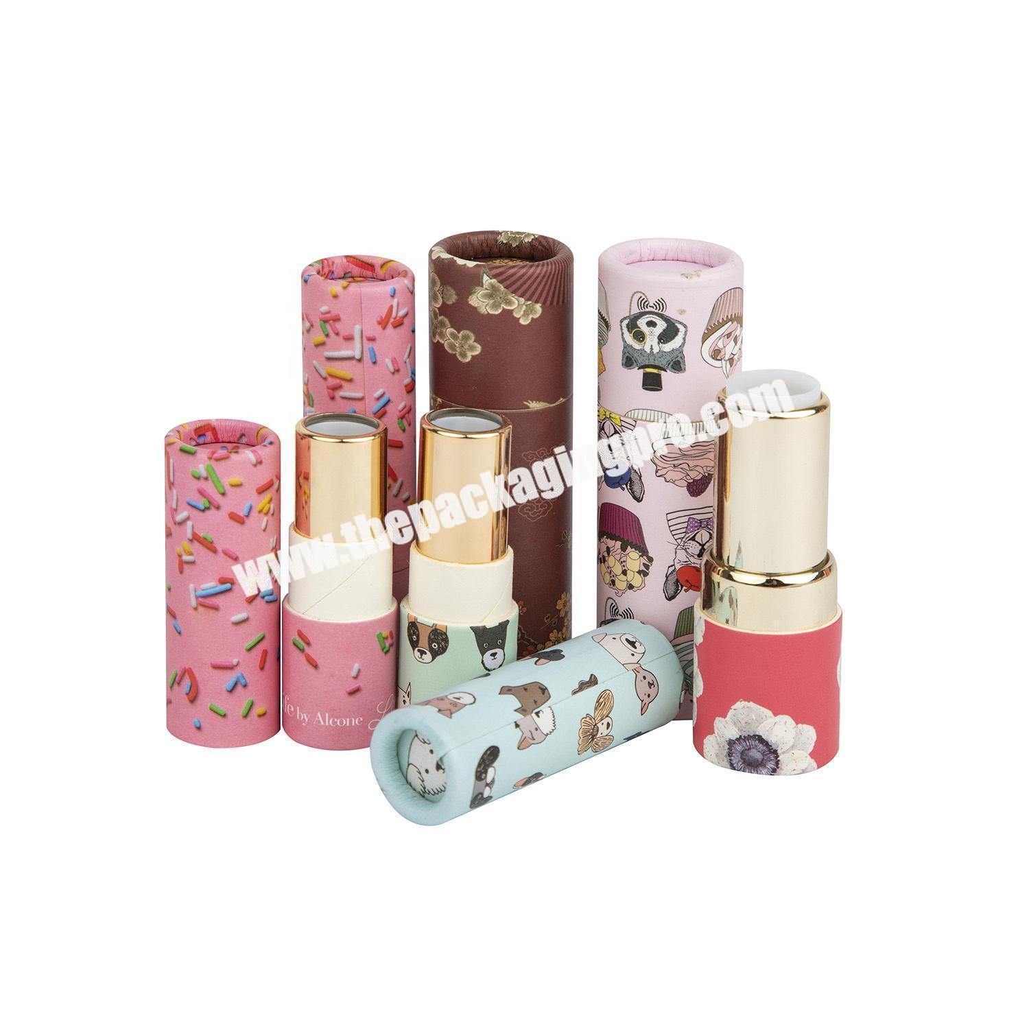 luxury mini lipstick tube box round cardboard paper lip tube