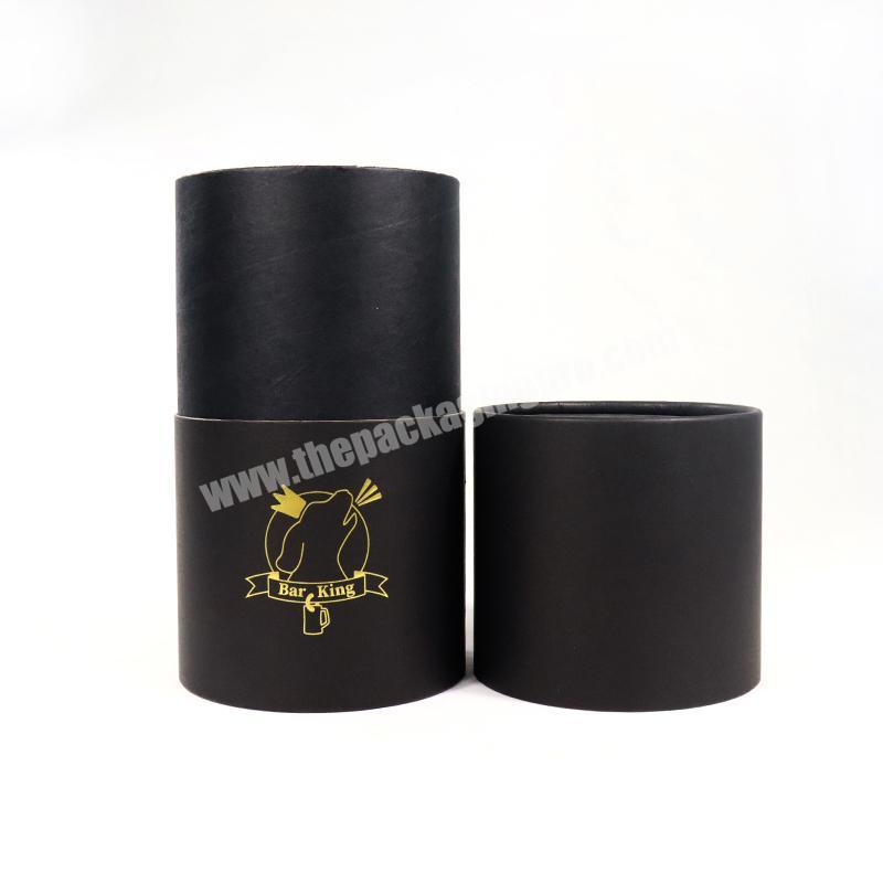 Custom Whisky Alcoholic Beverage Bottle Packing Paper Tube Black Cardboard Tube For Packaging