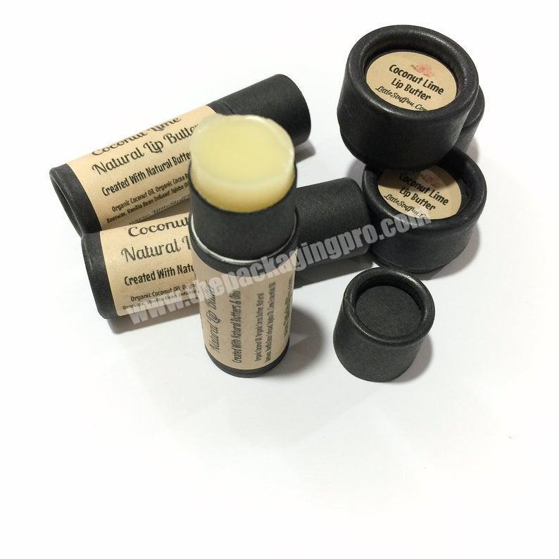 wholesale biodegradable black cardboard push up paper deodorant lip balm tube kraft tube