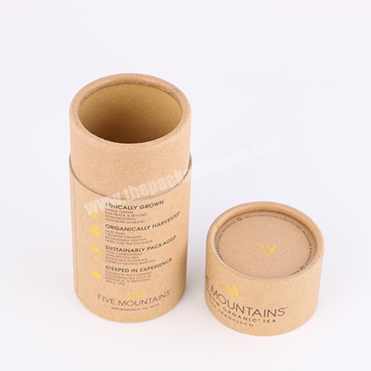 wholesale custom Logo push round tubes kraft paper tube box for packaging coffee tea bag