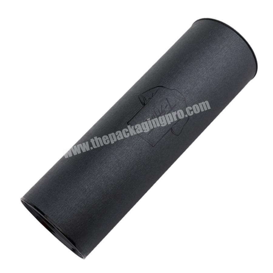 wholesale custom black gift packaging tube round cylinder paper box
