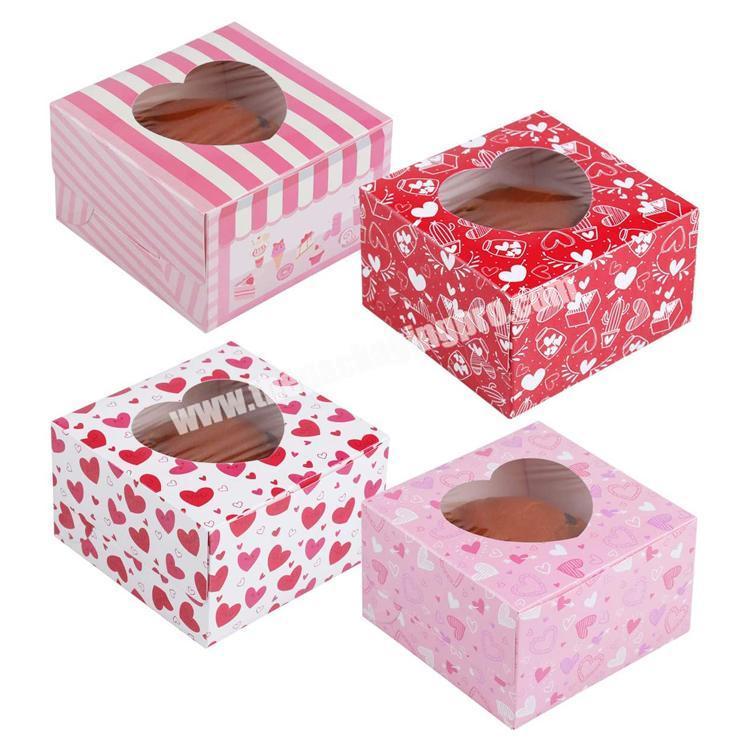 wholesale disposable valentines day cookie gift boxes with ribbon