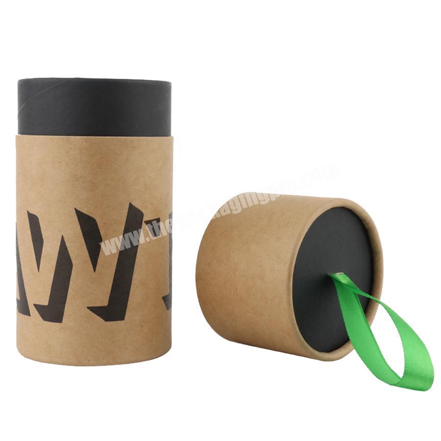 wholesale high quality recycled eco friendly food grade candle packaging with window ribbon paper tube