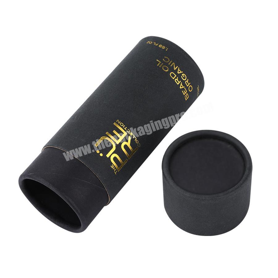 wholesales frosted black gold foil printing round match tube bottle cylinder box