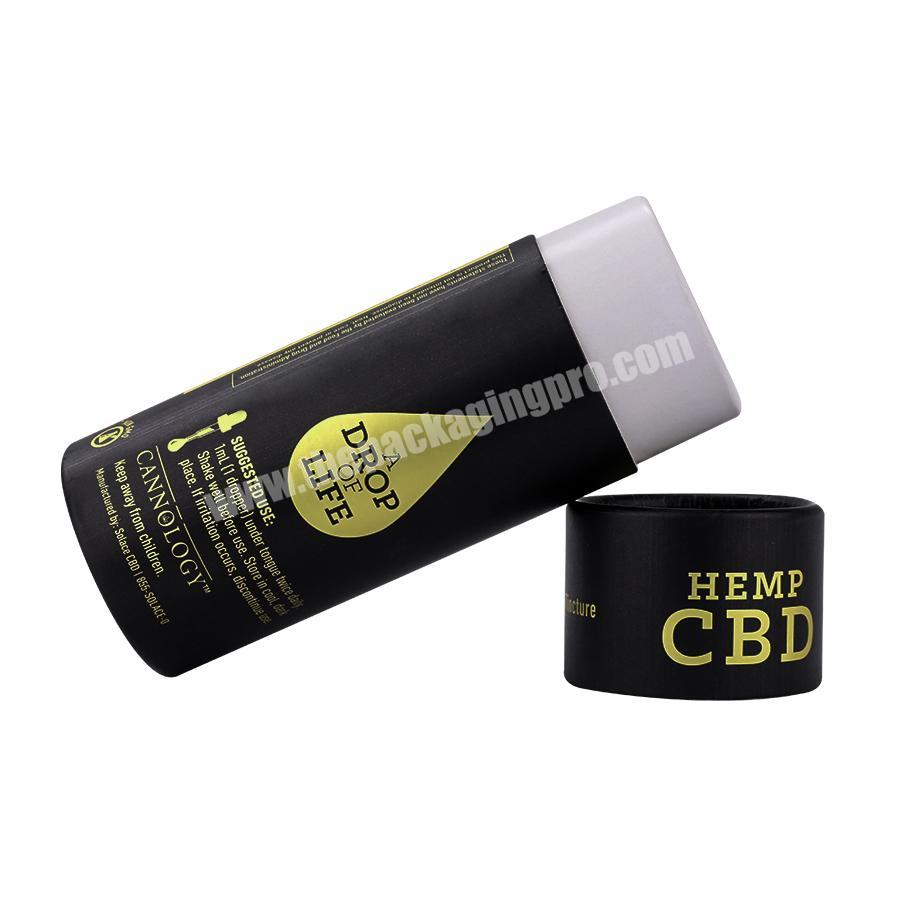 wholesales high quality gold colorful foil black round paper tube cosmetic box cylinder packaging