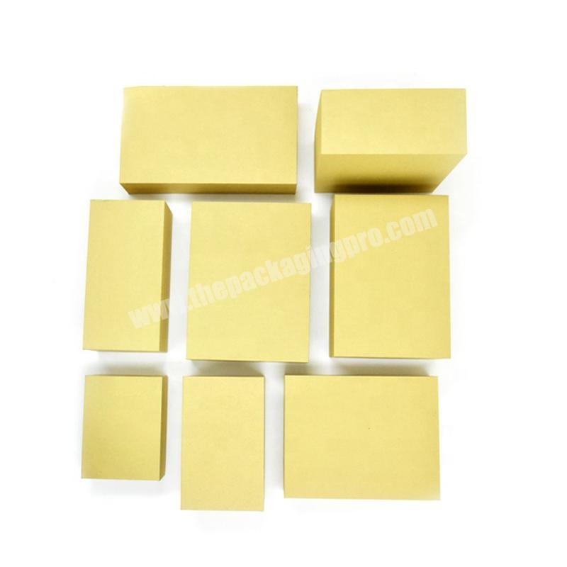 2020 New design yellow square birthday gift custom logo high-end handmade wrapping paper gift box
