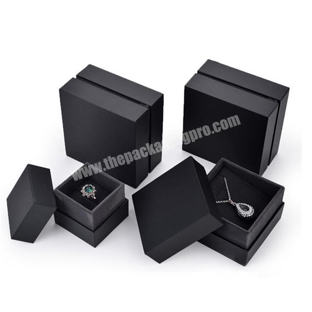 Black Jewelry Storage Box Ring Gift Box Bracelet Box Fashion Jewelry Packaging Custom LOGO