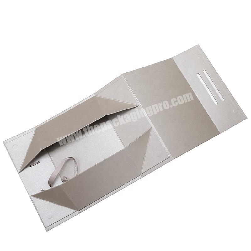 Custom Cardboard Folding Gift Box With Ribbon Closure