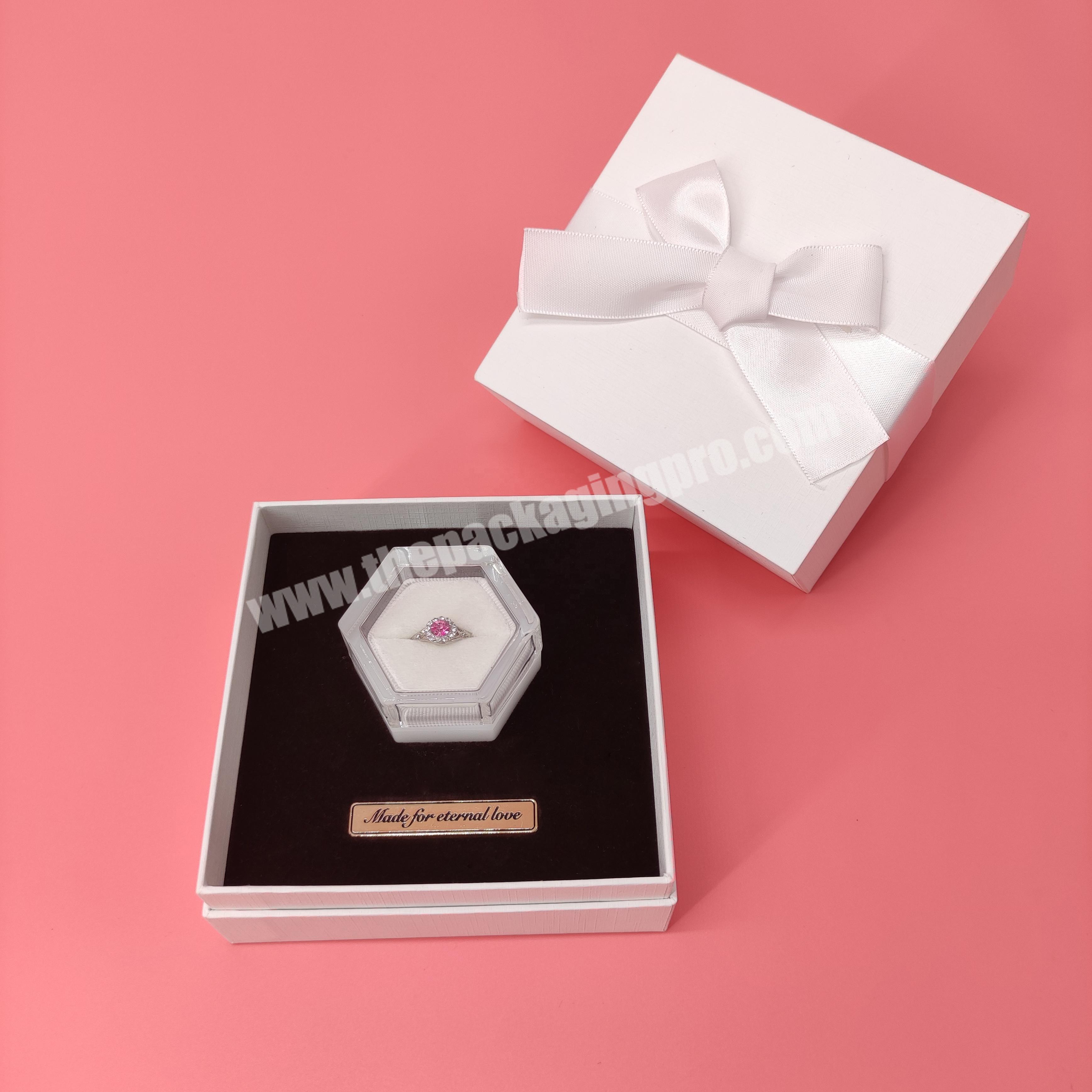 custom Customized Crystal Ring Box High-end Glass Jewelry Box Customization Support Personalization and Logo Customization 