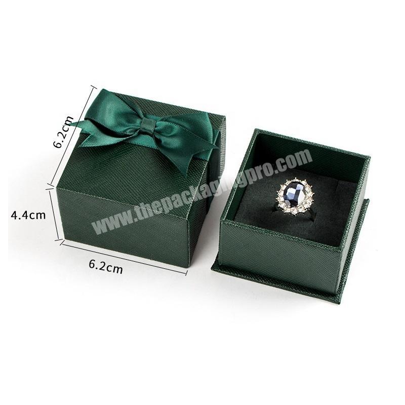 Dark Green Bowknot Gift Jewelry Boxes for Ring, Earrings, Pendants