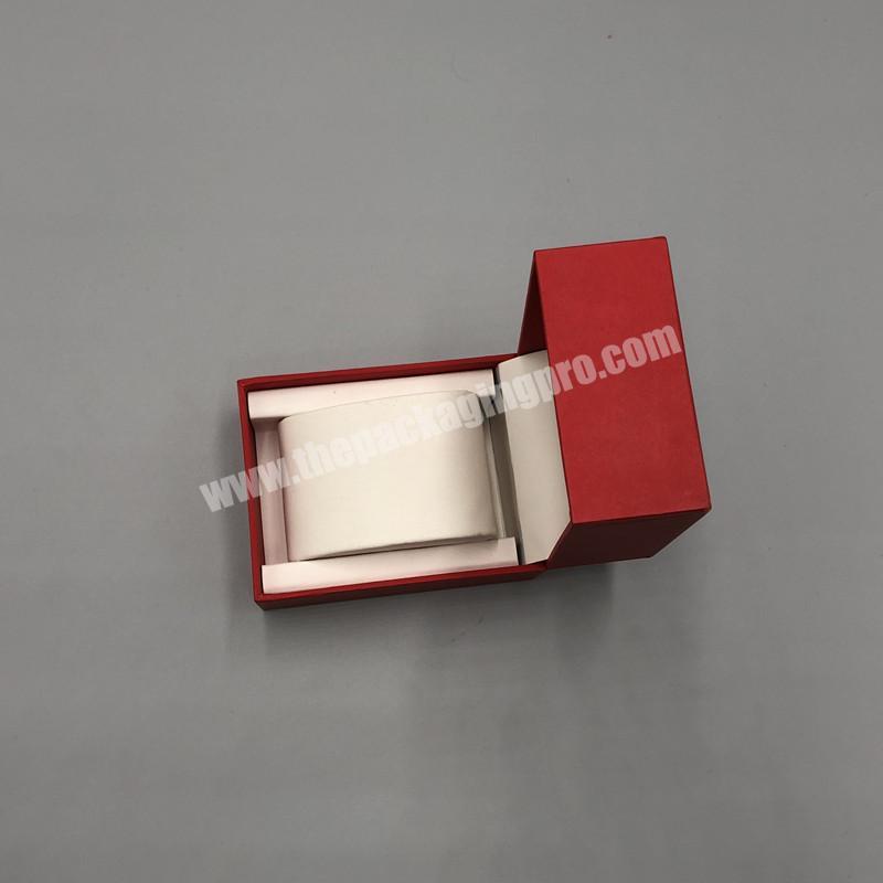 Deluxe matte red display  custom solid cardboard women's single watch wrist box