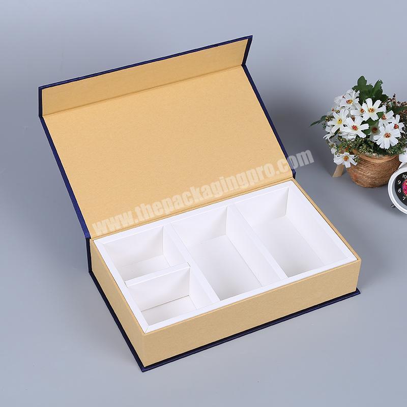Durable Thin Hinged Paper Box with Magnetic Closure and Divider Insert