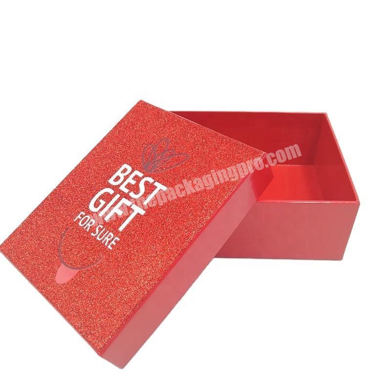 Gift rigid box with glitter powder finish for celebration