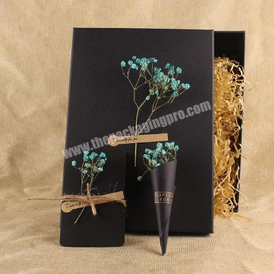 Japanese style designer gift box with decorative flowers accessories and string