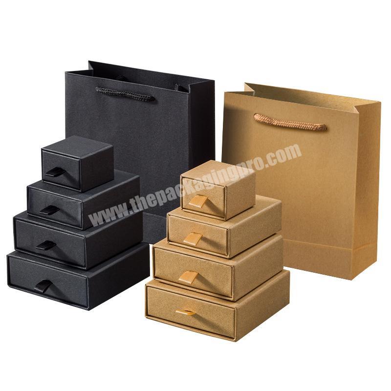 Jewelry gift box wedding gift kraft paper packaging drawer box manufacturers direct wholesale wholesaler