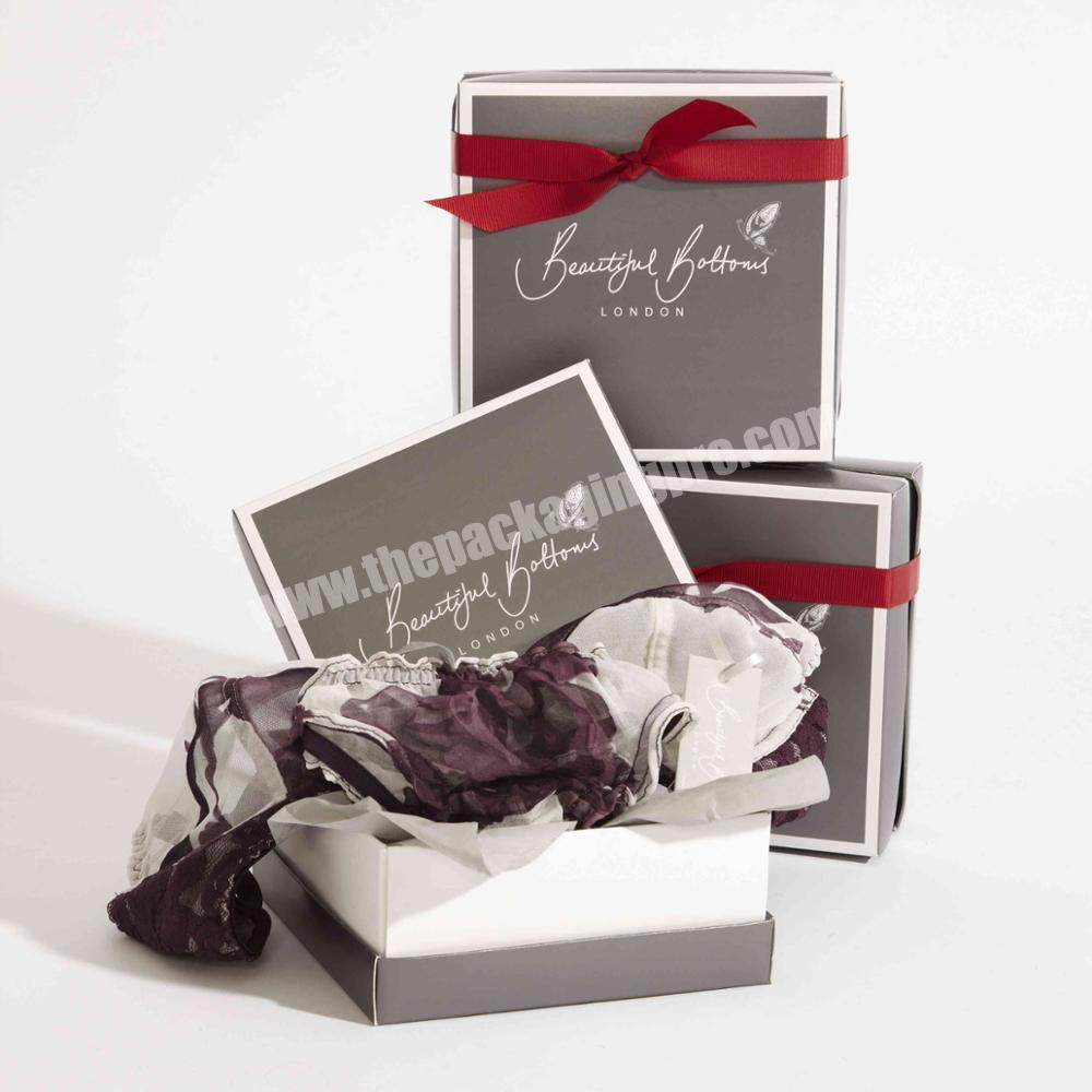 Lingerie packaging folding box with knot packaging