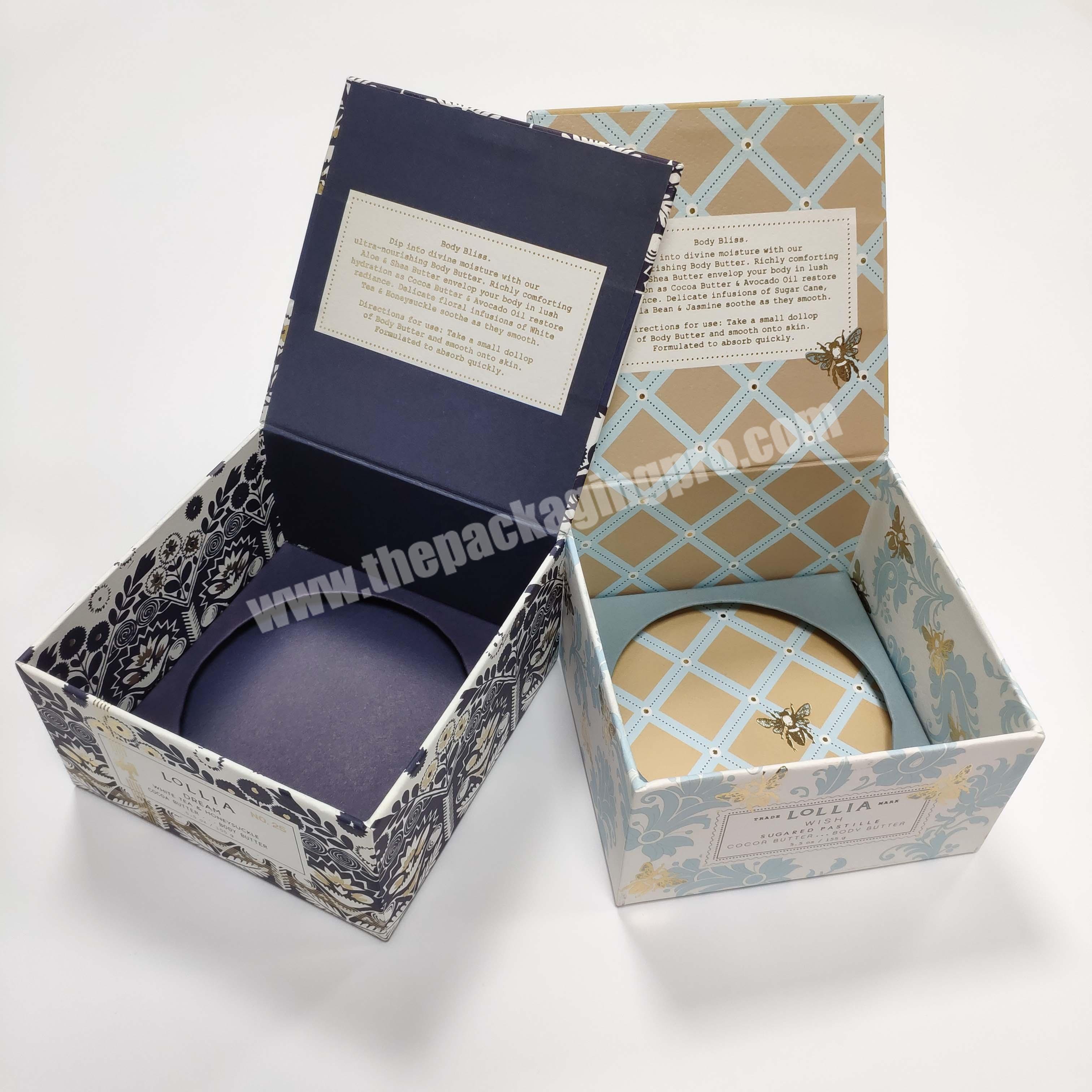 Luxury face cream skincare branded packaging box with card insert holder