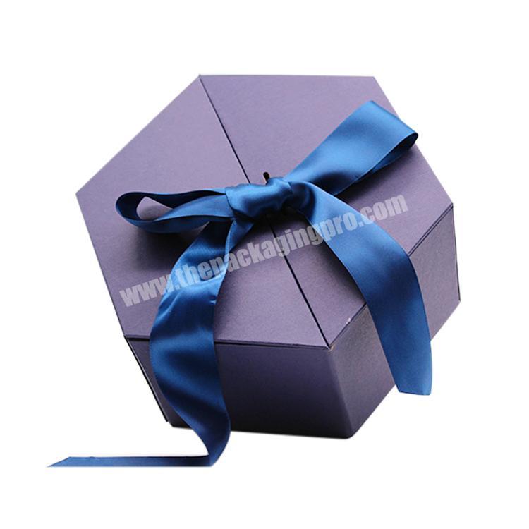 NanYue Custom designed luxury hexagonal ribbon box gift