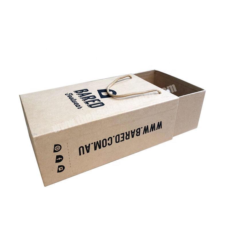 Recycled kraft paper packaging black logo shoe box
